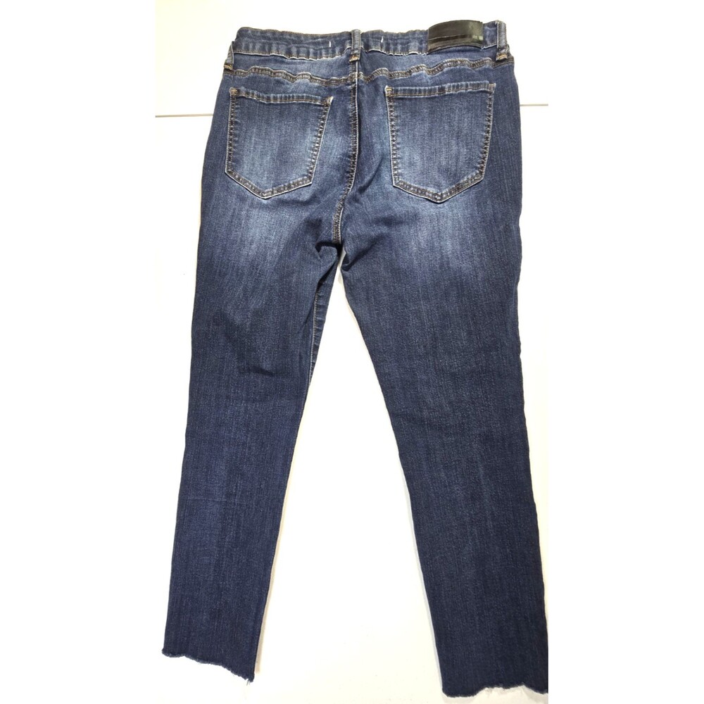 !it Womens Tiffany Denim Blue Skinny Ankle Jeans Raw Hem Size 10 Stretch - Picture 3 of 8